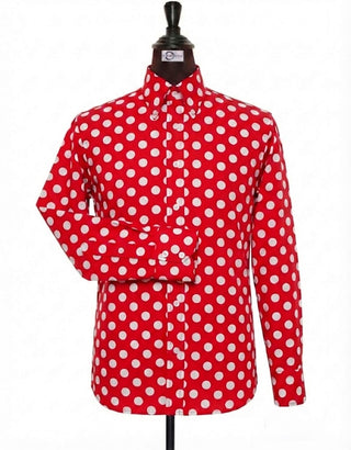 Red and White Medium Polka Dot Shirt