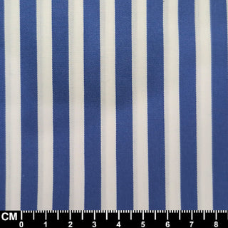 Royal Blue & White Striped Penny Pin Collar Shirt
