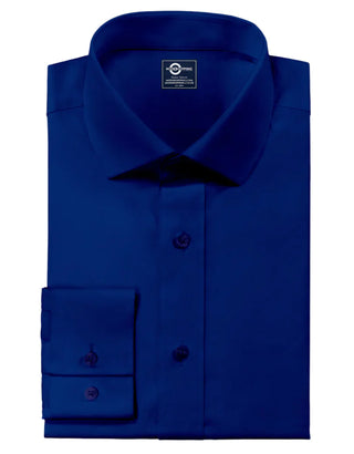 Royal Blue Spread Collar Shirt