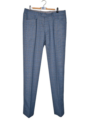 Sky Blue Prince of Wales Check Suit
