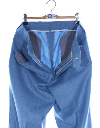 Sky Blue Prince of Wales Check Suit 