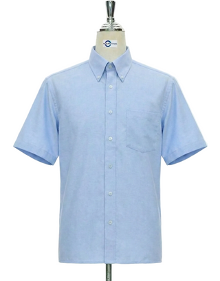 Short Sleeve Shirt | 60S Mod Style Sky Color Shirt For Man