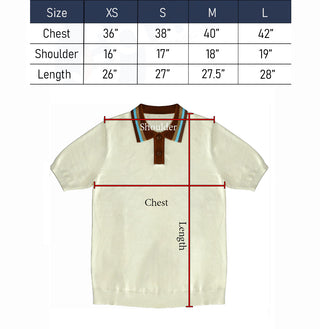 Knitwear - Cream  Stripe Tipped Collar Knitted Polo Shirt