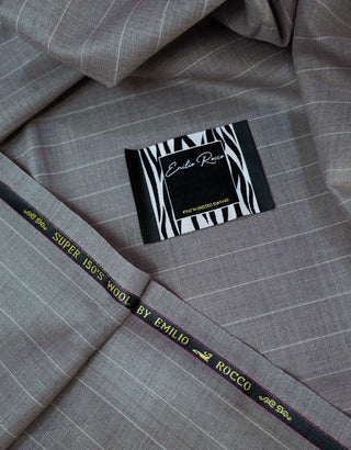 Light Grey and White Stripe Fabric Label