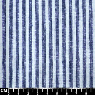 Navy Blue and White Stripe Linen Size