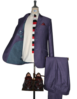 Violet and Black Two Tone Suit