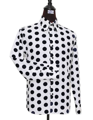 White & Black Large Polka Dot Shirt