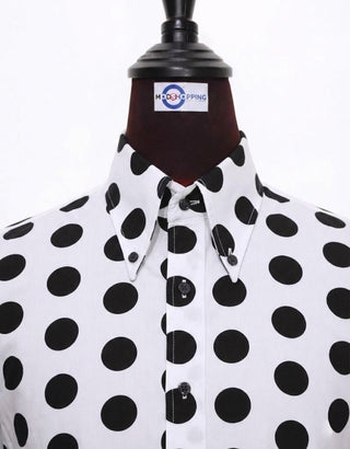 White & Black Large Polka Dot Shirt