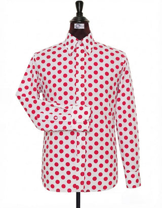 White & Red Medium Polka Dot Shirt
