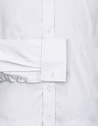 High Collar Pin White Shirt