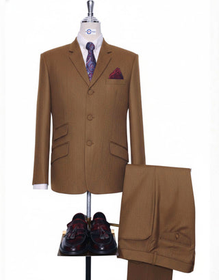 Orange and Olive Green Two Tone Suit for Men | Tailored 1960s Style