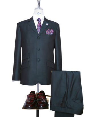 Bottle Green And Black Two Tone Suit