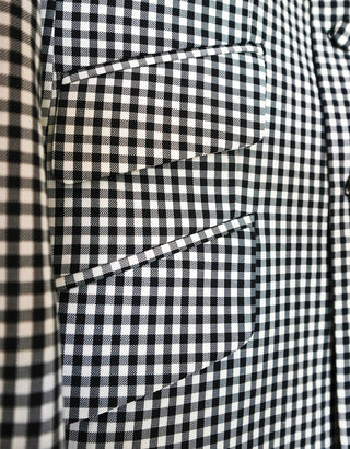 Long Suit | Black and White Gingham Check Double Breasted Suit
