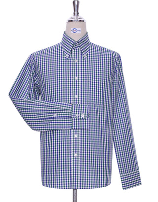 Blue And Green Gingham Check Shirt