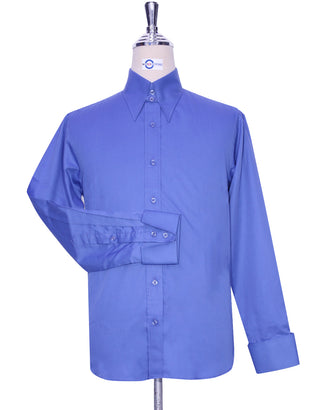 Tab Collar Shirt | 60s Style Sky Blue Tab Collar Shirt
