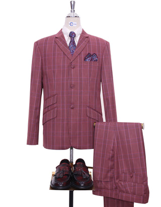 Burnt Brick Prince Of Wales Check Suit