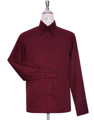 Burgundy Button Down Collar Shirt