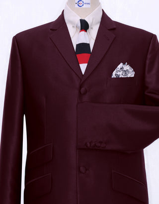 Tonic Suit | Mod Fashion Burgundy Tonic Suit