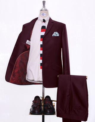 Tonic Suit | Mod Fashion Burgundy Tonic Suit