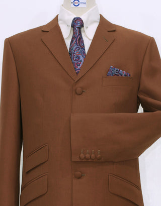 60s Mod Fashion Burnt Orange Suit