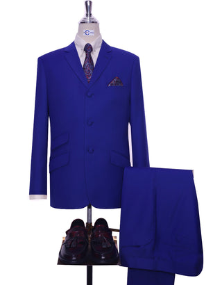 60s Mod Fashion Royal Blue Suit