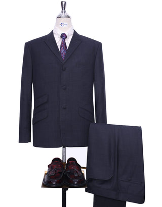 Charcoal Grey Prince Of Wales Check Peak Label Suit