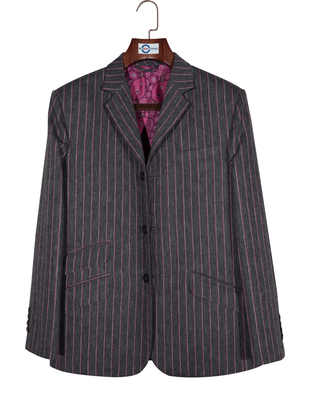 Boating Blazer Charcoal Grey and Red Striped Blazer