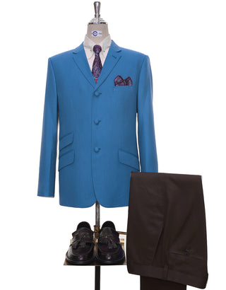 Deep Sky Blue Birdseye Blazer