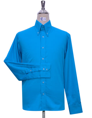 Deep Sky Blue Button Down Collar Shirt