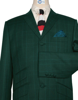 Olive Green Prince Of Wales Check Suit