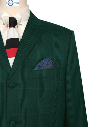 Olive Green Prince Of Wales Check Suit