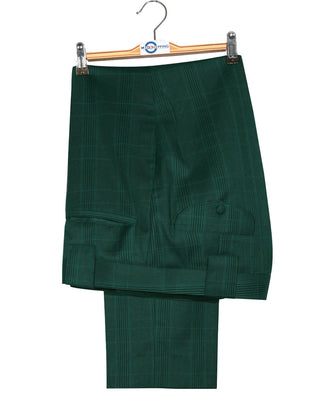 Olive Green Prince Of Wales Check Suit