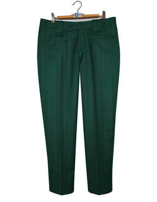 Olive Green Prince Of Wales Check Suit