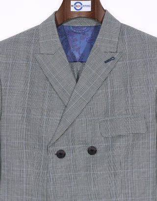This Jacket Only - Grey Prince Of Wales Check Double Breasted Jacket Size 38R