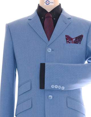 60s Mod Style Pale Blue Suit
