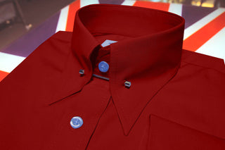 60s Style Red Pin Collar Shirt