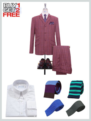 Suit Package | Burnt Brick Prince Of Wales Check Suit