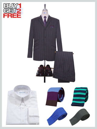 Suit Package | Charcoal Grey Prince Of Wales Check Suit