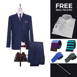 Suit Deals | Buy 1Navy Blue Suit Get Free 3 Products