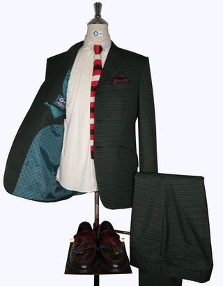 Multi Color Green, Burgundy and Black Goldhawk Suit