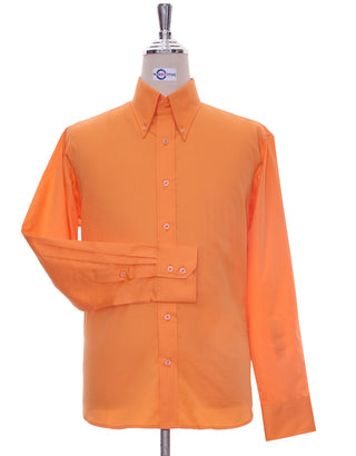 Orange Button Down Collar Shirt