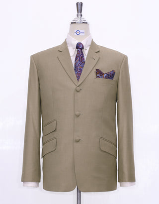 60s Mod Fashion Pale Brown Suit