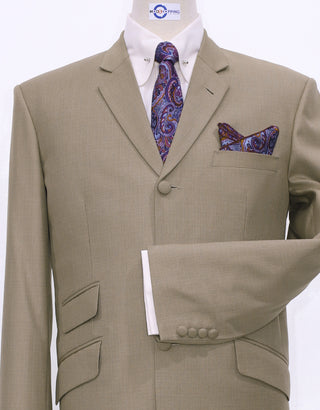 60s Mod Fashion Pale Brown Suit