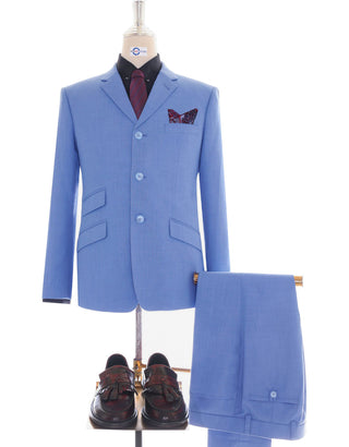 60s Mod Style Pale Blue Suit