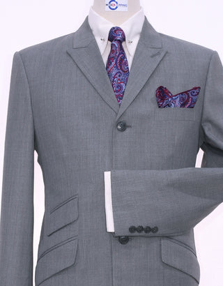 60s Mod Fashion Grey Peak Lapel Suit