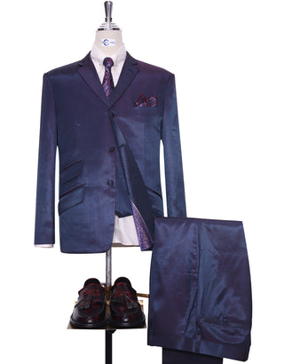 Red and Blue Two Tone 3 Piece Suit