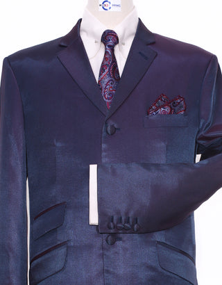 Retro Mod Red & Blue Two-Tone Three-Piece Suit