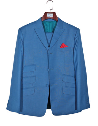 Mod Suit - Deep Sky Blue Shark Skin Suit