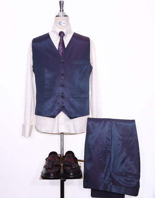 Retro Mod Red & Blue Two-Tone Three-Piece Suit