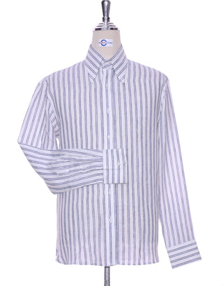 Original Linen Shirt | Navy Blue Striped Linen Shirt
